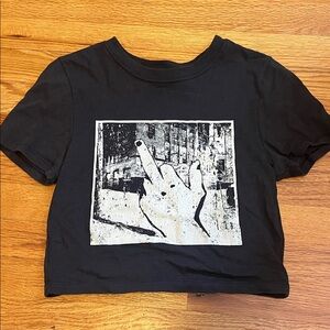 Urban Outfitters Black Graphic Crop Top